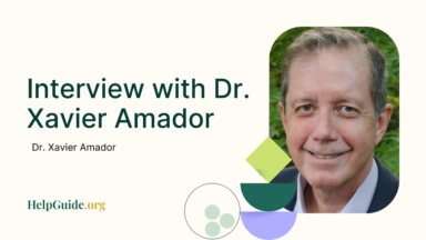Dr. Xavier Amador smiles in a headshot next to text for an interview on his book, I’m Not Sick, I Don’t Need Help.